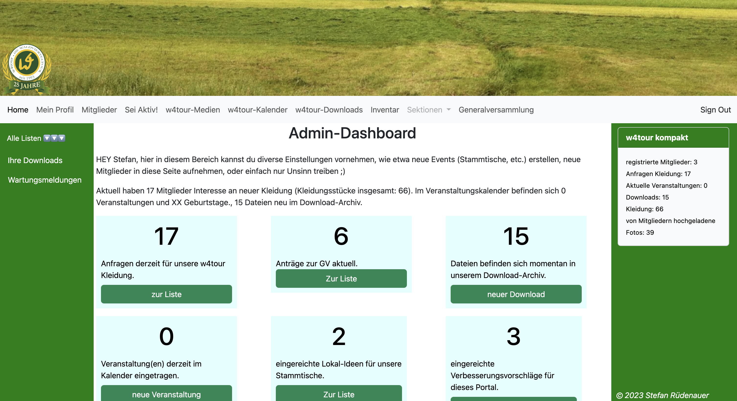 Project w4tour-Mitglieder-Bereich 2023